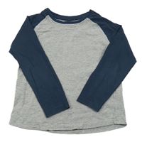 Šedo-tmavomodré melírované triko PRIMARK