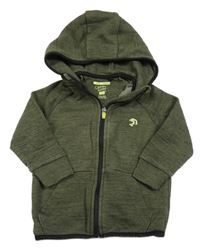 Khaki-černá melírovaná propínací mikina s kapucí F&F