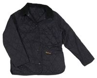 Tmavomodrá prošívaná šusťáková jarní zateplená bunda Barbour