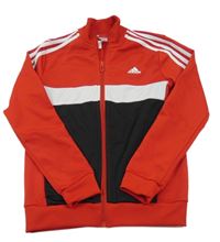 Červeno-černo-bílá thermo propínací mikina Adidas