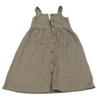 Béžovo-hnědo-šedo-černé vzorované propínací šaty St. Bernard