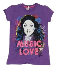 Tmavofialové tričko s Violettou Disney