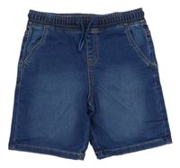 Modré  PULL ON teplákové riflové kraťasy Denim Co.