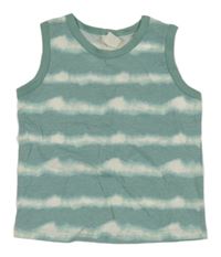 Olivovo-bílé batikované melírované tílko H&M