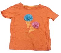 Oranžové tričko se zmrzlinami s nápisy  