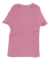 Růžové žebrované tričko Primark