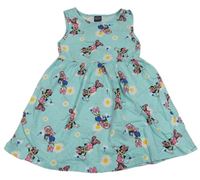 Světlemodré květované bavlněné šaty s Minnie a Daisy Primark
