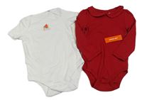 2x body - červené body s límečkem + bílé s melounem