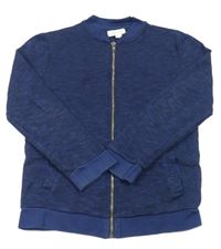 Tmavomodrá melírovaná propínací mikina zn. River Island