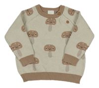 Béžový svetr s houbami Next
