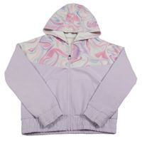 Lila-batikovaná sportovní propínací mikina s kapucí Dunnes