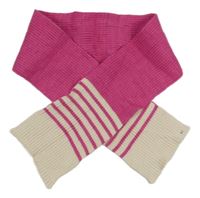 Fuchsiovo-krémová žebrovaná pletená šála s pruhy George