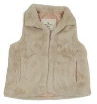 Béžová kožešinová podšitá vesta Abercrombie&Fitch