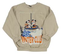 Béžová oversize mikina s Mickeym a Minnie George