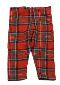 Červeno-černo-barevné kostkované teplé legíny H&M