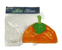 Nové - Kostým - Oranžová sametová čepice s listem - dýně George