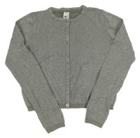 Šedý třpytivý propínací crop svetr C&A