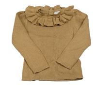 Hnědý žebrovaný svetr s límečkem Next