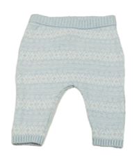 Světlemodré vzorované pletené tepláky Next