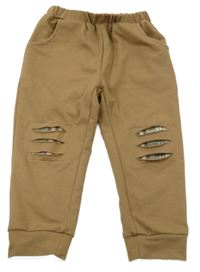 Hnědé tepláky s prošoupáním