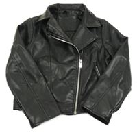 Černý koženkový podšitý crop křivák Primark