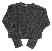 Tmavošedý třpytivý crop svetr Primark