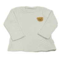 Bílá vzorovaná mikina s medvědem