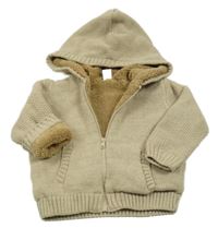 Pískový zateplený propínací svetr s kapucí LC Waikiki