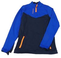 Tmavomodro-safírová sportovní funkční mikina Kipsta