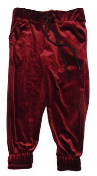 Vínové sametové tepláky