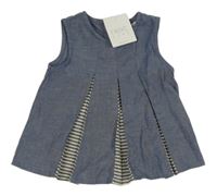 Nové - Tmavomodré melírované šaty s pruhy Next