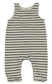 Smetanovo-černé pruhované laclové tepláky H&M