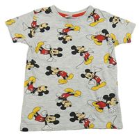 Šedé melírované tričko s Mickeym Disney