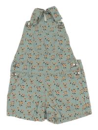 Modré květované laclové riflové kraťasy Primark