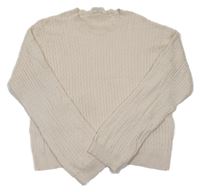 Světlebéžový pruhovaný lehký svetr H&M