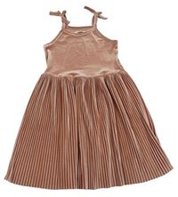 Starorůžové sametové plisované šaty Primark