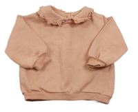 Broskvová mikina s límečkem F&F