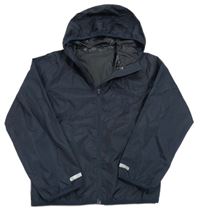 Tmavomodrá šusťáková nepromokavá bunda s kapucí Crivit