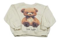 Smetanová mikina s medvědem Zara