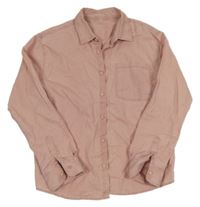 Starorůžová lněná košile Zara