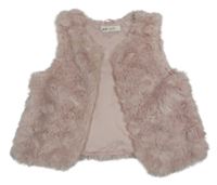Světlerůžová kožešinová podšitá vesta H&M