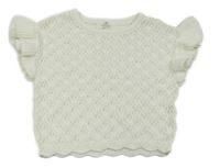 Bílé perforované crop tričko H&M