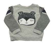 Šedá mikina s medvědem 