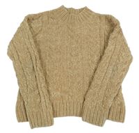 Béžový vzorovaný žinylkový svetr C&A