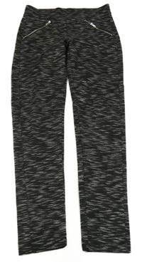 Černo-šedé melírované tregíny se zipy Y.F.K.