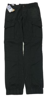 Nové - Černé plátěné cuff kalhoty Jack & Jones