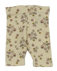 Smetanové květované crop legíny Primark