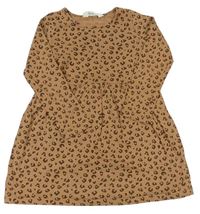 Hnědé bavlněné šaty s leopardím vzorem H&M