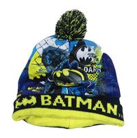 Černo-barevná čepice s bambulí - Batman