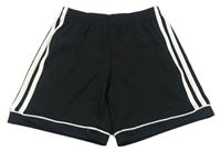 Černo-bílé sportovní kraťasy s pruhy Adidas